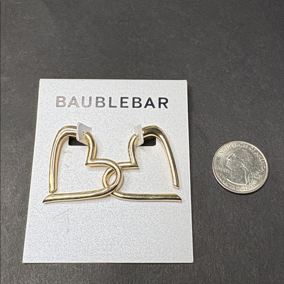 BaubleBar Gold-Tone Heart Pierced Earrings - Picture 3 of 3
